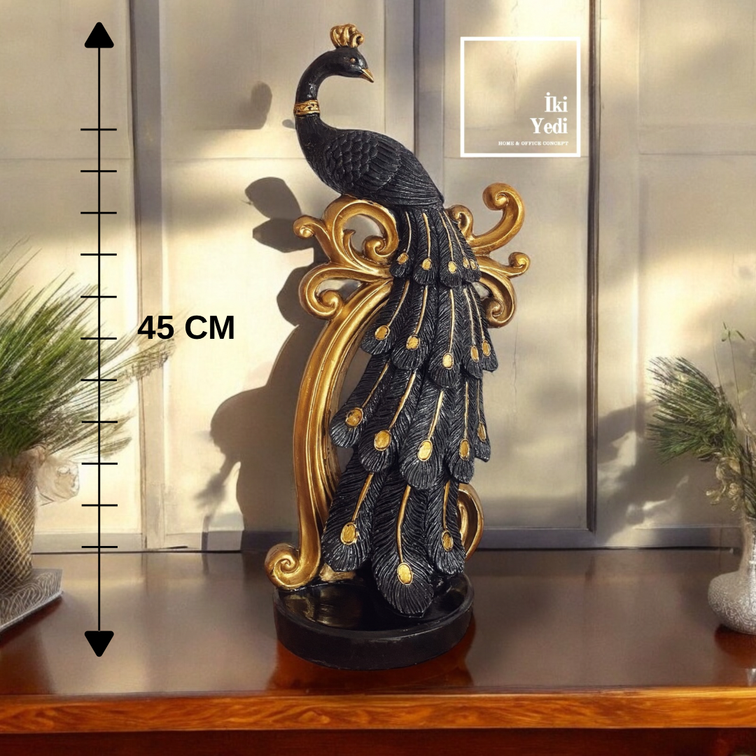 Tordi 45 cm Büyük Tavuskuşu Heykeli Ev Dekorasyon Ürünleri Ofis Hediyesi Anlamlı Dekoratif Objeler