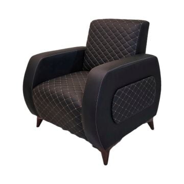 Lienzo Lükens Ayaklı Deri Berjer Tekli Koltuk Ofis Misafir Koltuğu Büro Dinlenme Koltukları