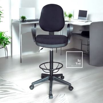 Viny Hareketli Bar Taburesi Döner Bar Sandalyesi Kollu Kolçaklı Bistro Kasa Tipi