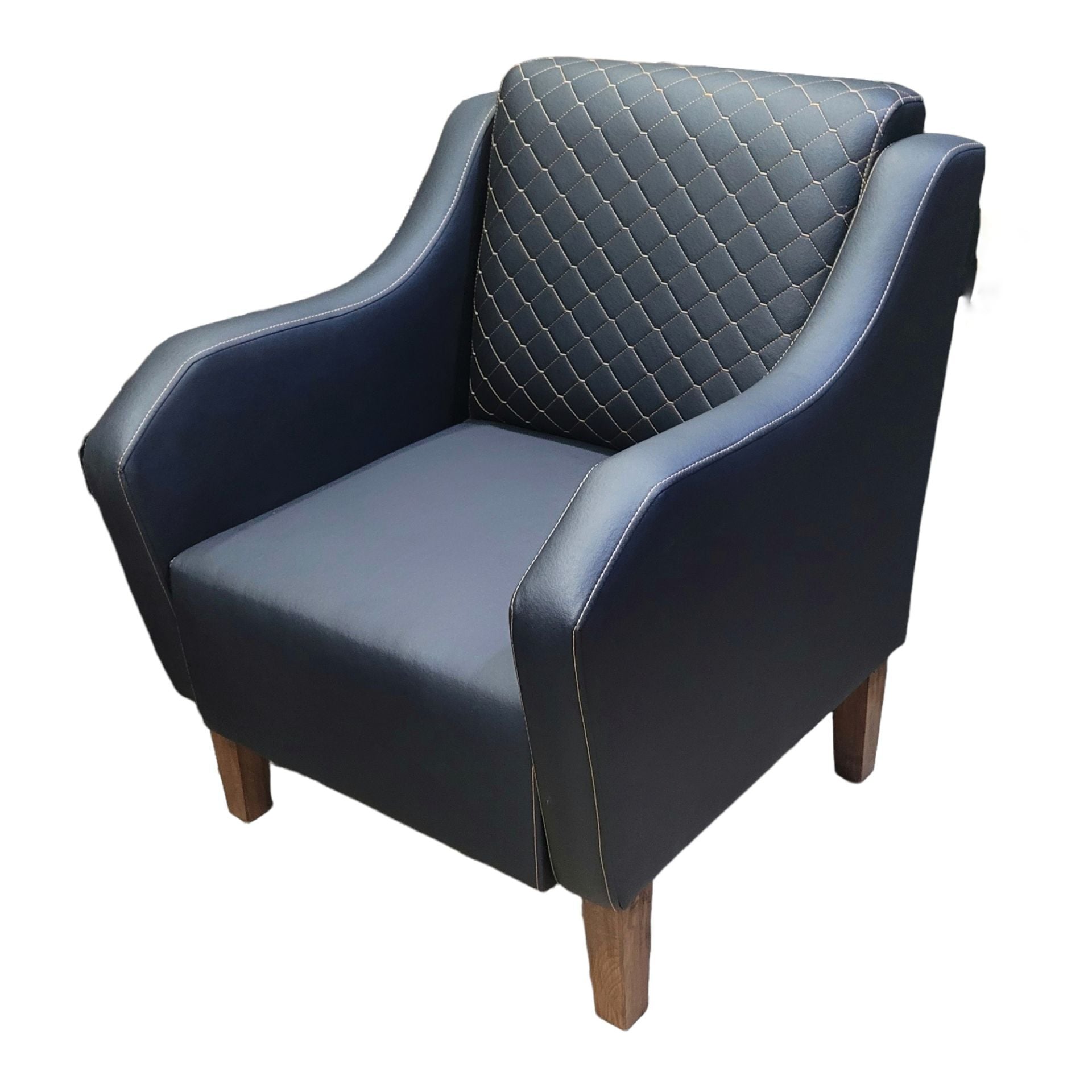 Grace Berjer Tekli Koltuk Ofis Misafir Koltuğu Büro Bekleme Dinlenme Ahşap Ayaklı Deri