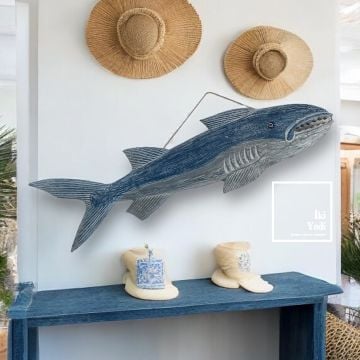 Willy 100 cm Ahşap Balık Duvar Süsü – Denizcilik Temalı Dekor, Bahçe Balkon Meyhane Aksesuarı