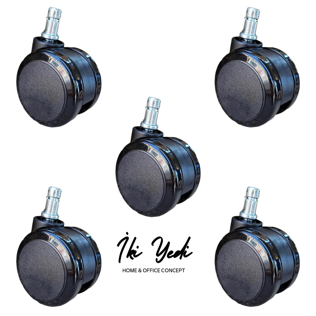 Goldsit Marka 5 Adet Büyük Sessiz Tekerlek Takımı Döner Sandalye Tekerleği Ofis Koltuğu Büro Koltuk Grubu