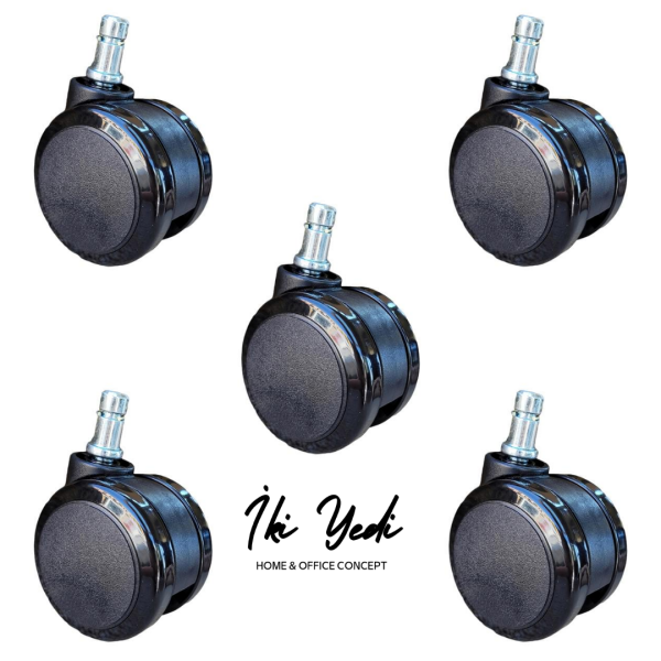 Goldsit Marka 5 Adet Büyük Sessiz Tekerlek Takımı Döner Sandalye Tekerleği Ofis Koltuğu Büro Koltuk Grubu