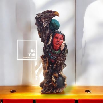 Ayita Kızılderili Kabilesi Renkli Biblo Heykel Dekoratif Objeler Ev Dekorasyonu Ofis 77-2