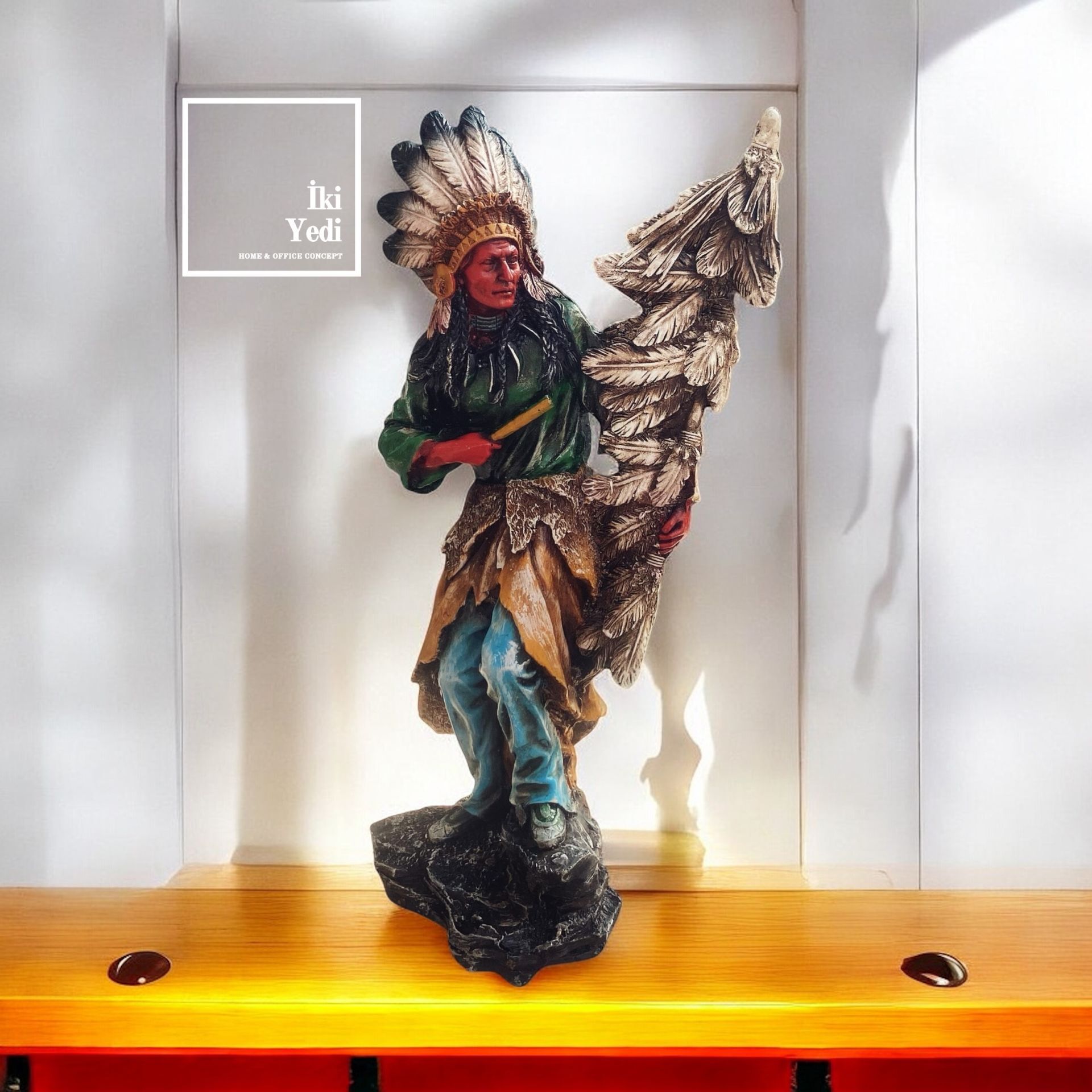 Ayita Kızılderili Kabilesi Renkli Biblo Heykel Dekoratif Objeler Ev Dekorasyonu Ofis 77-3