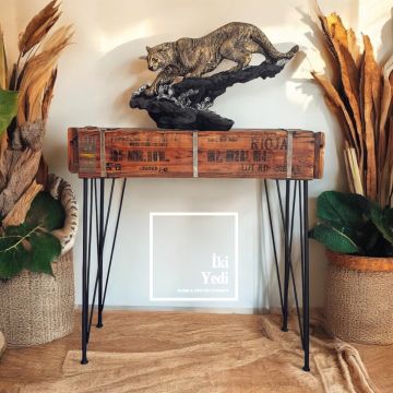 Altay 77-1 Füze Mühimmat Sandığı Dresuar Metal Ayaklı Demir Sandık Askeri Dekorasyon Vintage Retro Antika Tasarım