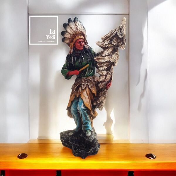 Ayita Kızılderili Kabilesi Renkli Biblo Heykel Dekoratif Objeler Ev Dekorasyonu Ofis 77-4