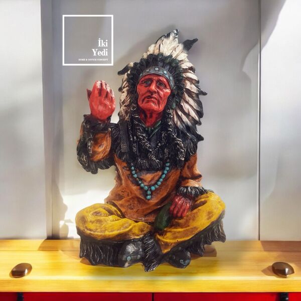 Ayita Kızılderili Kabilesi Renkli Biblo Heykel Dekoratif Objeler Ev Dekorasyonu Ofis 77-5
