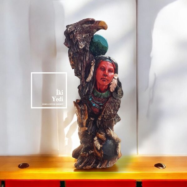 Ayita Kızılderili Kabilesi Renkli Biblo Heykel Dekoratif Objeler Ev Dekorasyonu Ofis 77-5