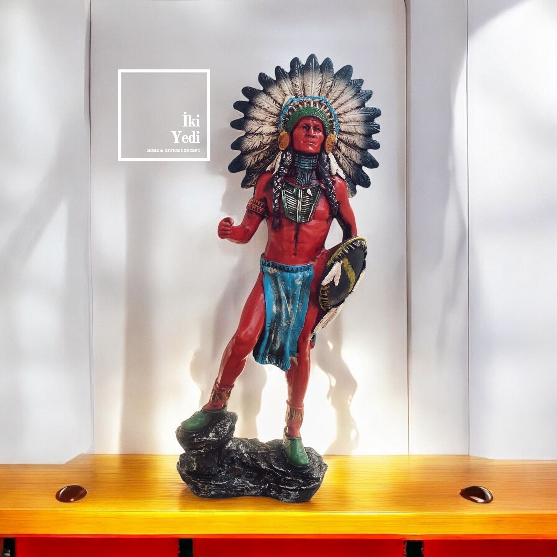Ayita Kızılderili Kabilesi Renkli Biblo Heykel Dekoratif Objeler Ev Dekorasyonu Ofis 77-6