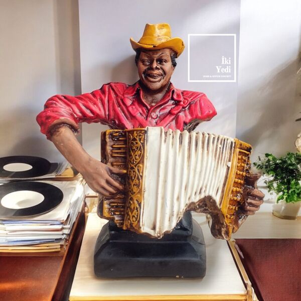 Reverdi Müzik Grubu Müzisyen Biblo Heykel Dekoratif Obje Çello Keman Gitar Akordiyon 77-2