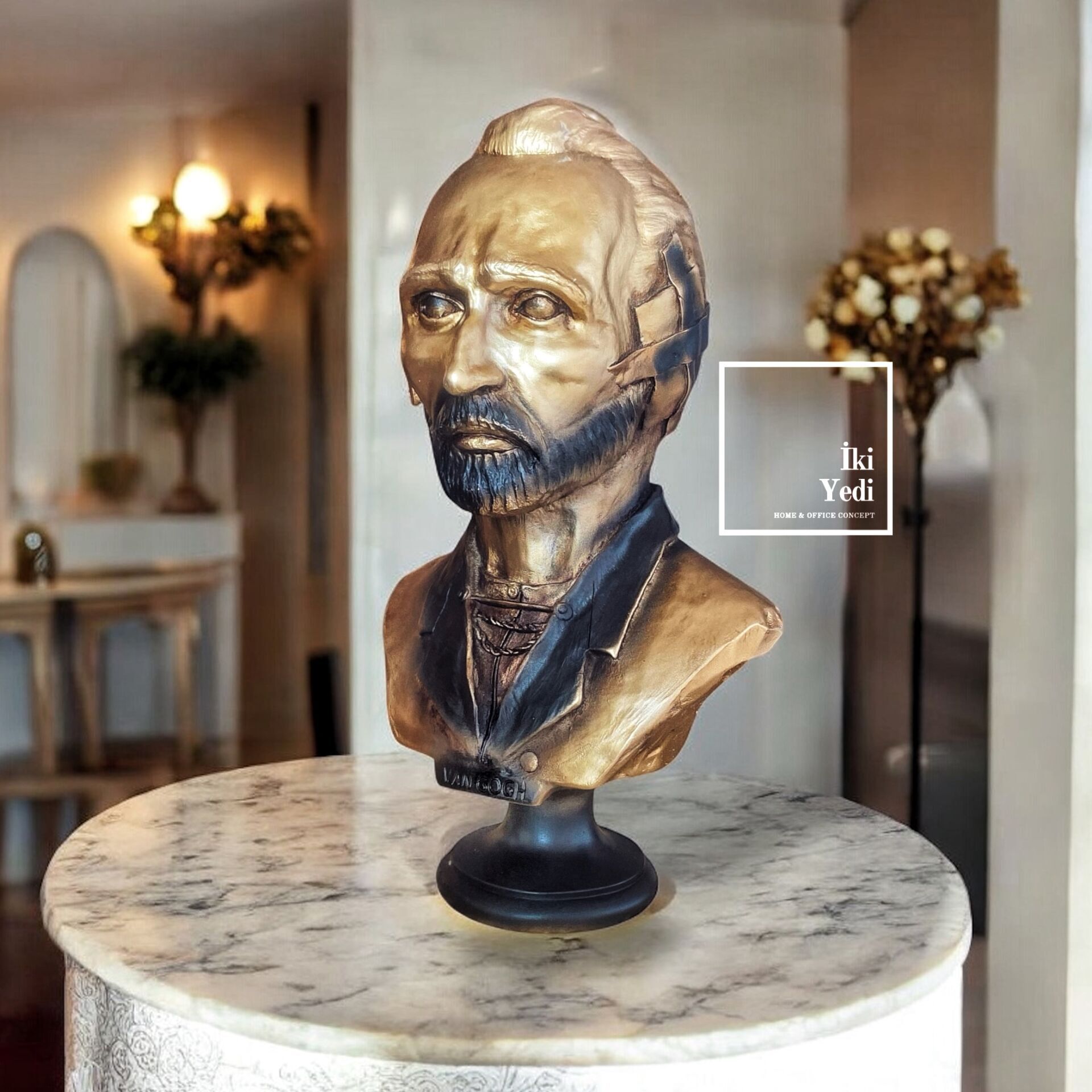 Vincent Van Gogh Büst Heykeli Ünlü Ressam 40 Cm Sanat Dekor Kültürel Hediyelik Objeler Ev Ofis Büro