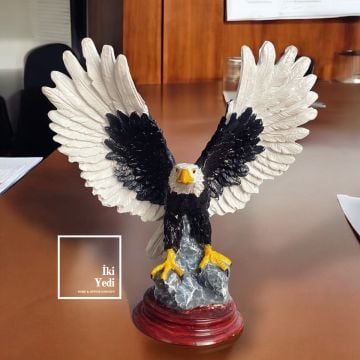 Kanatlı Kara Kartal Dekoru Dekoratif Biblo Heykel Ev Dekorasyonu Ofis Hediyesi Beşiktaşlıya Hediyelik Eşyalar