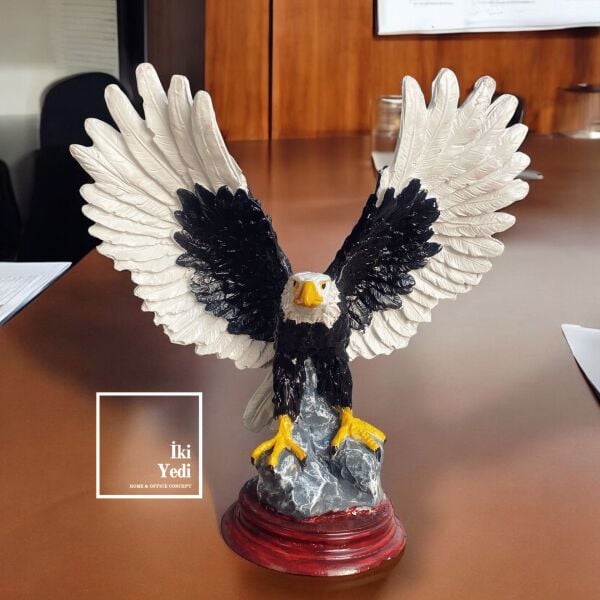 Kanatlı Kara Kartal Dekoru Dekoratif Biblo Heykel Ev Dekorasyonu Ofis Hediyesi Beşiktaşlıya Hediye