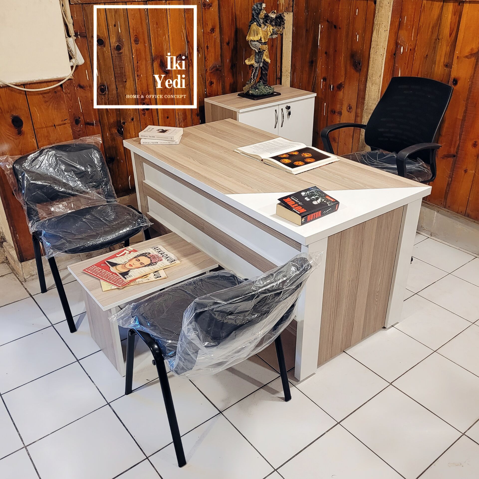 Mango Çalışma Masası Takımı, Ofis Masası, Büro Masası Büro Mobilyaları Personel Çalışma Seti Yönetici Odası Masa Sandalye Sekreterya