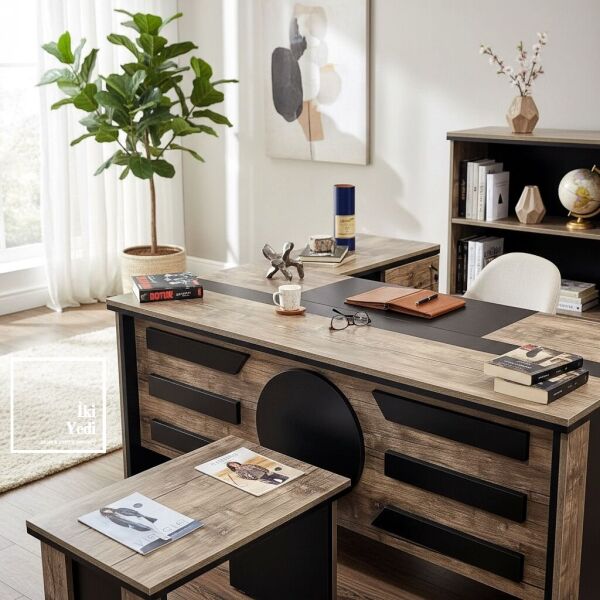 Desprix Modern Çalışma Masası Takımı 75x160 cm Ofis Mobilyası Seti Büro Mobilyaları Yönetici Makam