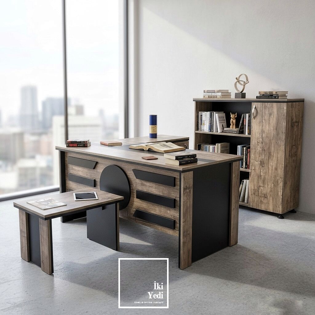 Desprix Modern Çalışma Masası Takımı 75x160 cm Ofis Mobilyası Seti Büro Mobilyaları Yönetici Makam