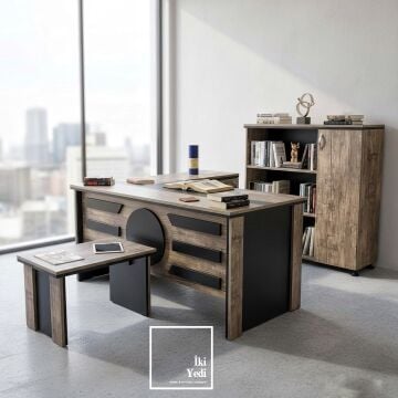 Desprix Modern Çalışma Masası Takımı 75x160 cm Ofis Mobilyası Seti Büro Mobilyaları Yönetici Makam