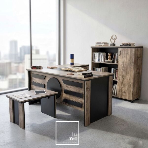 Desprix Modern Çalışma Masası Takımı 75x160 cm Ofis Mobilyası Seti Büro Mobilyaları Yönetici Makam
