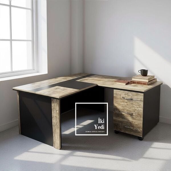 Desprix Modern Çalışma Masası Takımı 75x160 cm Ofis Mobilyası Seti Büro Mobilyaları Yönetici Makam