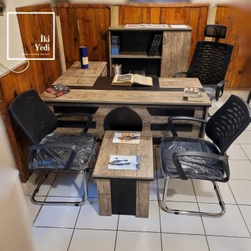 Desprix Yönetici Masası Takımı Ofis Mobilyası Seti Büro Mobilyaları Makam Grubu