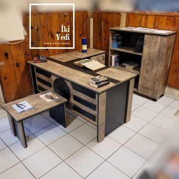 Desprix Makam Odası Takımı Ofis Mobilyaları Büro Mobilyası Seti Patron Yönetici Müdür Grubu