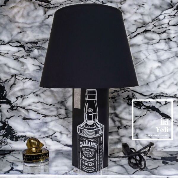 Jack Daniel's Viski Kutusu Metal Abajur Masa Lambası Vintage Retro Whiskey Ev Ofis Büro Çalışma Odası Yatak Odası