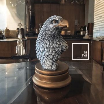Pedri Kartal Başı Figürü Heykel Ofis ve Ev Dekorasyonunda Güç ve Asalet Hediyelik Kartal Biblosu
