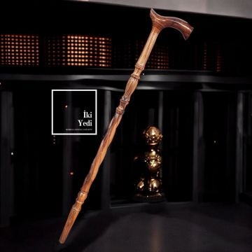 Olivier Serisi El Oyması Masif Ceviz Ahşap Baston – Antika El İşçiliği Baston Modeli 92-95 cm