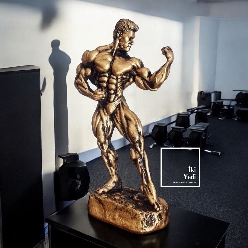 Arnold 40 cm Kaslı Adam Heykeli Spor Salonu Dekorasyonu Fitness Gym Hediyelik Objeler Body Building