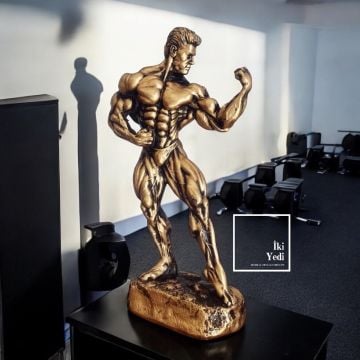 Arnold 40 cm Kaslı Adam Heykeli Spor Salonu Dekorasyonu Fitness Gym Hediyelik Objeler Dekoratif Eşyalar Body Building