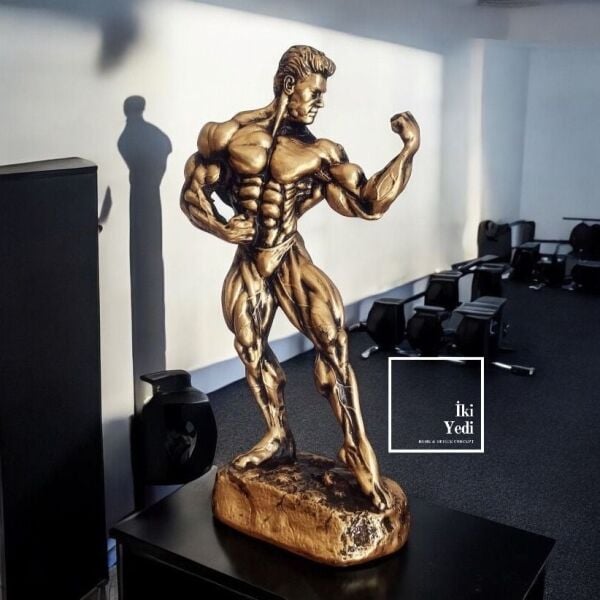 Arnold 40 cm Kaslı Adam Heykeli Spor Salonu Dekorasyonu Fitness Gym Hediyelik Objeler Body Building