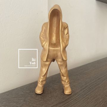 Rapen Kapişonlu Adamlar Obje Seti Modern Dekoratif Heykeller İnsan Figürü Dekor 77-3