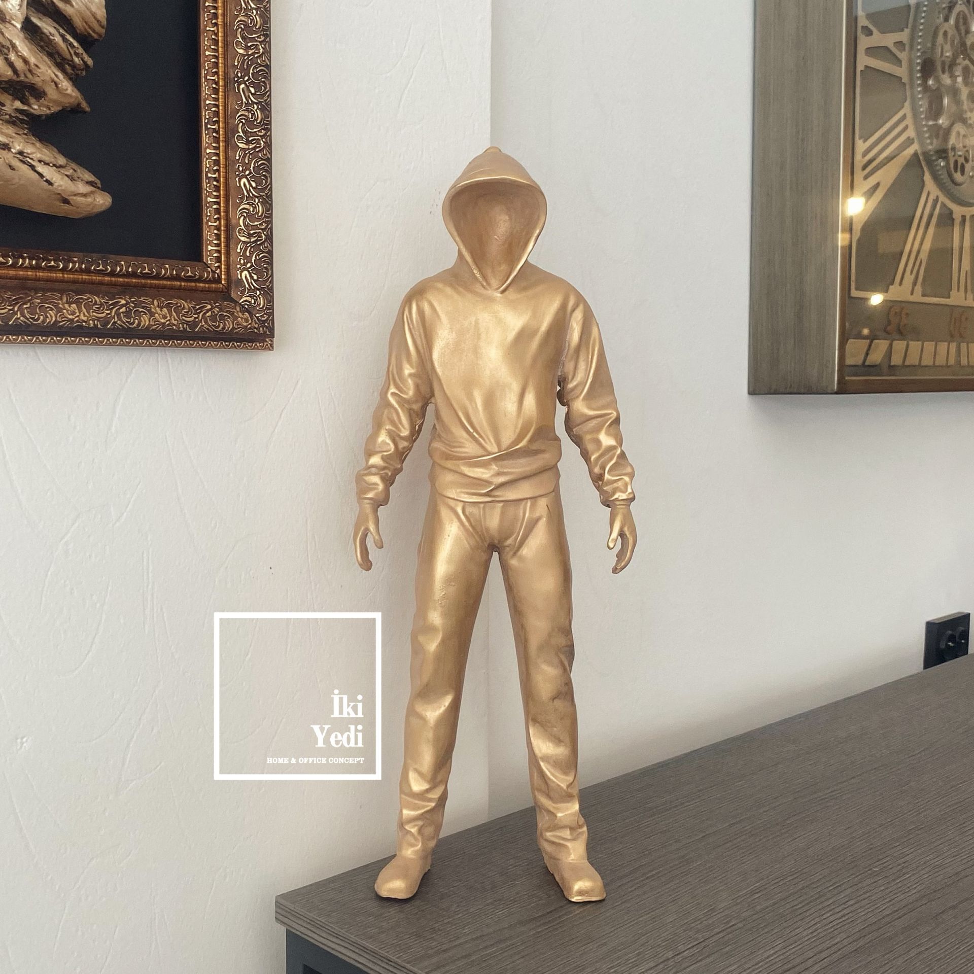 Rapen Kapişonlu Adamlar Obje Seti Modern Dekoratif Heykeller İnsan Figürü Dekor 77-4