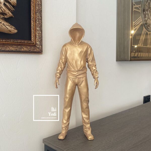 Rapen Kapişonlu Adamlar Obje Seti Modern Dekoratif Heykeller İnsan Figürü Dekor 77-4