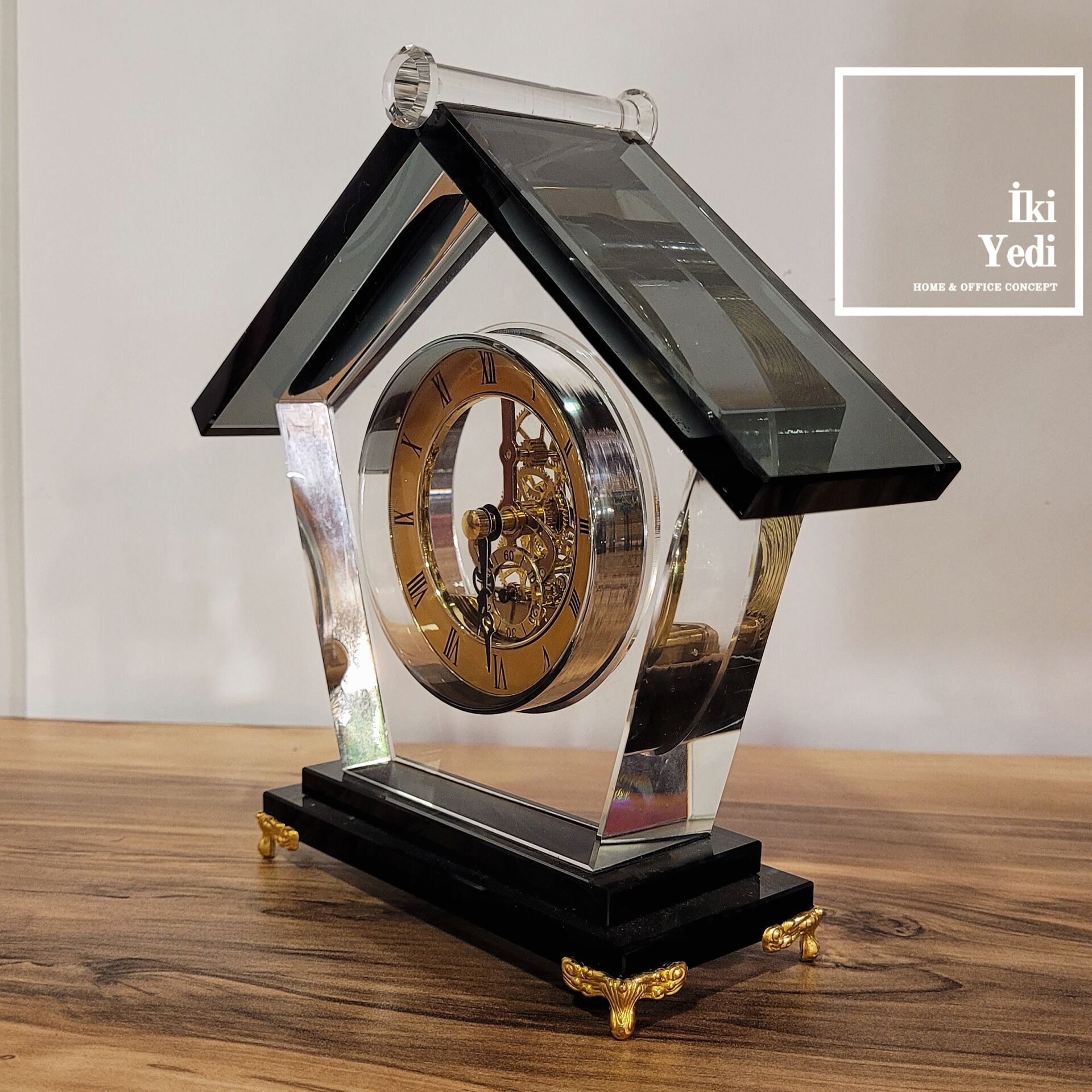 Asforus Cam Masa Saati Ev Ofis Büro Dekorasyonu VIP Hediye Yeni İş Luxury