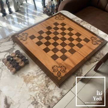 Kıbrıs Alevli Zar Figür Oyun Temalı Masif Ağaç Tavla Takımı Antik Lüks Koleksiyon Ürünü Backgammon Ofis Dekorasyonu Unutulmaz Hediye