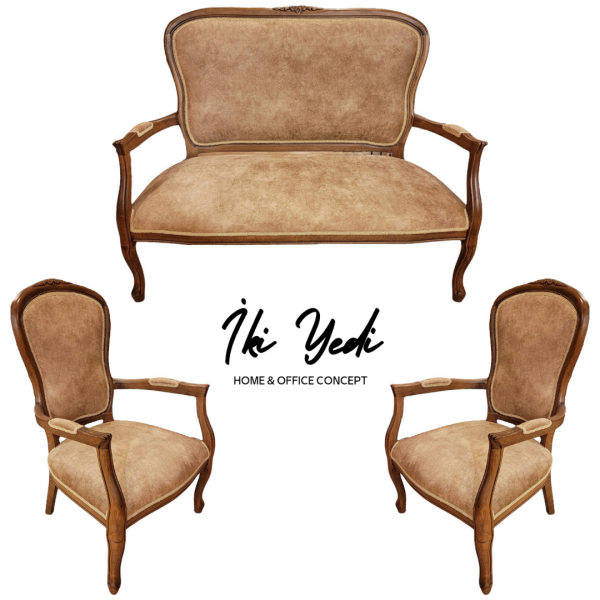 Clairsom Ahşap Koltuk Takımı Ofis Misafir Koltuğu Seti Büro Bekleme Koltukları Dinlenme Salonu Makam Odası Masif Gürgen Ağacı