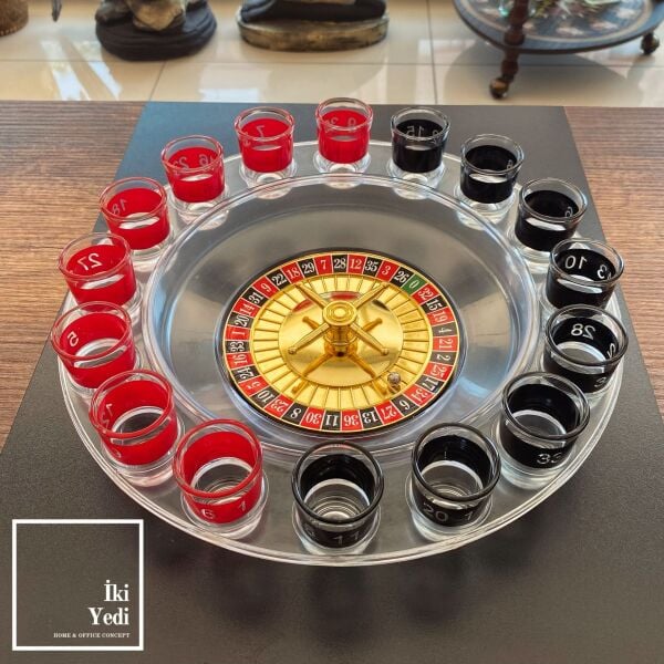Roulette 16'lı Rulet Shot Oyunu Eğlence Parti Eğlencesi Yılbaşı Doğum Günü After Party Masa Oyunu
