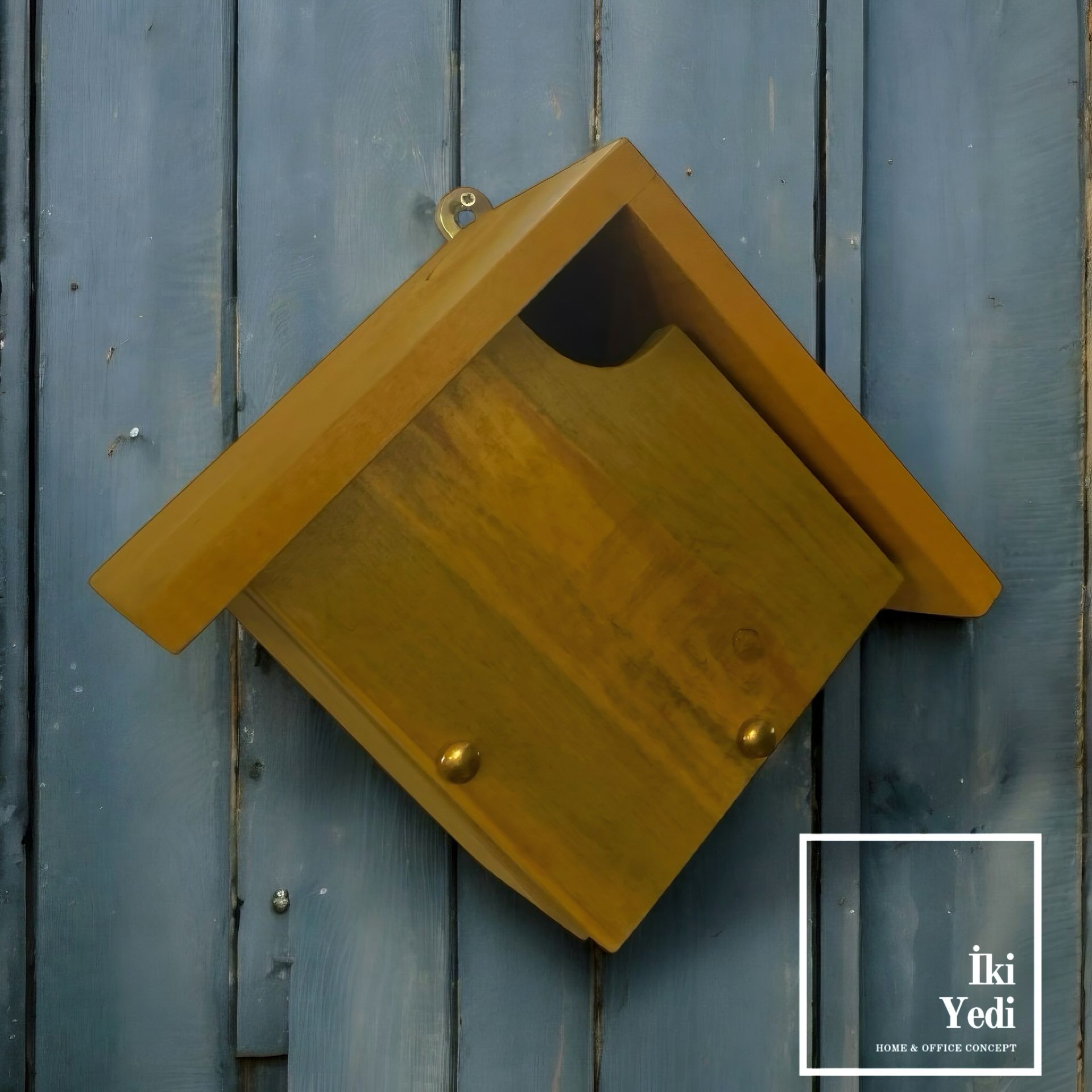 Seol Kırmızı Sarı Yeşil Ahşap Kuş Yuvası Bahçe Dekorasyonu Balkon Dekor Ev Dekoratif Objeler Otantik Renkli Tasarımlar Sarı