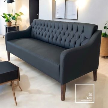 Peakloon Düğmeli Kapitoneli Deri Ofis Koltuk Takımı Büro Oturma Grubu Makam Odası Misafir Dinlenme Salonu Mobilya Önü