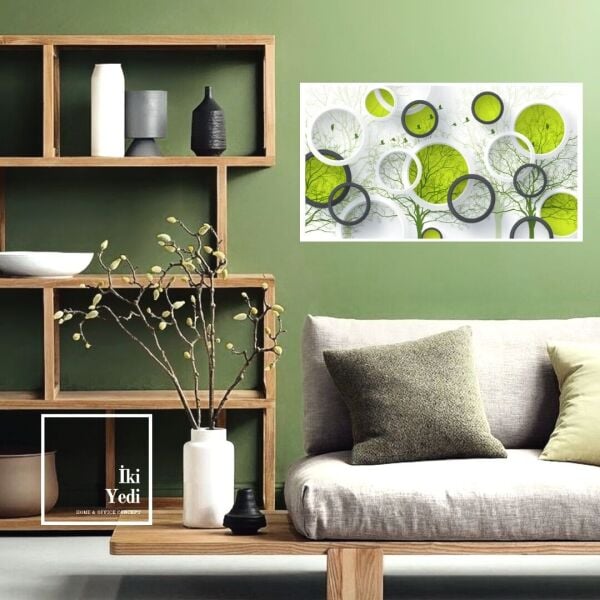 Gren Ramage Beyaz & Yeşil Sağlıklı Yaşam Tablosu Herbalife Yoga Gym Spor Duvar Dekorasyonu Ev Ofis Büro