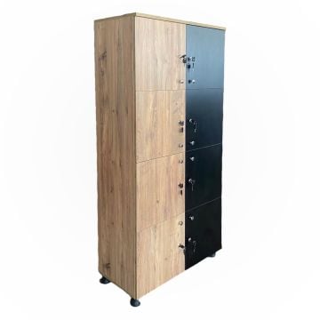 Nexagon-8 Kilitli Kapaklı Dolap Sekiz Gözlü Emanet Dolabı Kilitli Öğretmen Okul Dolabı Okul Mobilyaları