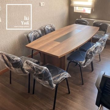 Noucer Sümenli Toplantı Masası Takımı Sandalyeli Set Ofis Mobilyası Büro Mobilyaları