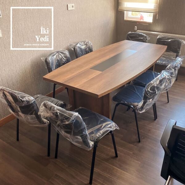 Noucer Sümenli Toplantı Masası Takımı Sandalyeli Set Ofis Mobilyası Büro Mobilyaları
