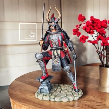 Veronese Japon Samuray Heykeli Kılıçlı Figür – Renkli Tarihi Biblo, VIP Ofis Hediyelik Obje