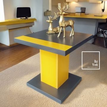 Cavalier Sütun Ayaklı Tasarım Modern Sehpa Ofis Ev Çok Amaçlı Orta Sehpa Sarı Antrasit Gri Spor Mobilya Çeşitleri