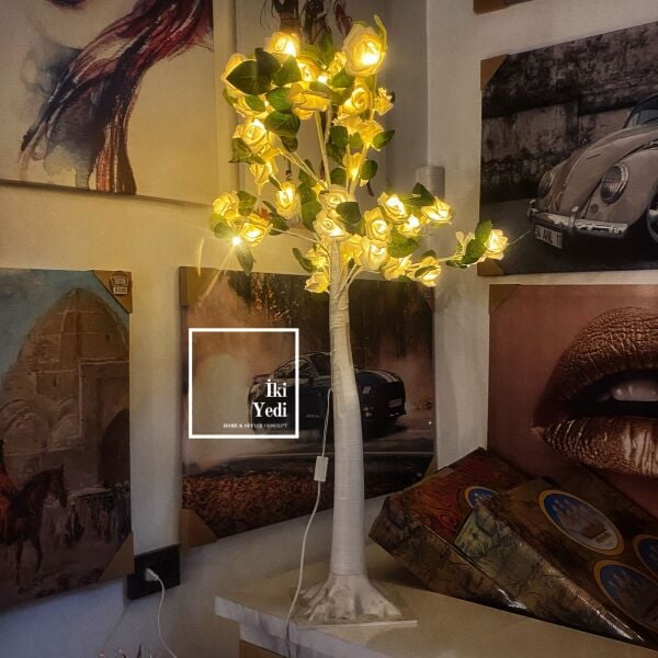 Aldous 77-1 Ledli Işıklı Dekoratif Çiçek 120 cm Ağaç  LED Aydınlatmalı Saksı Ağaç Lambader Ev Ofis Dekorasyonu