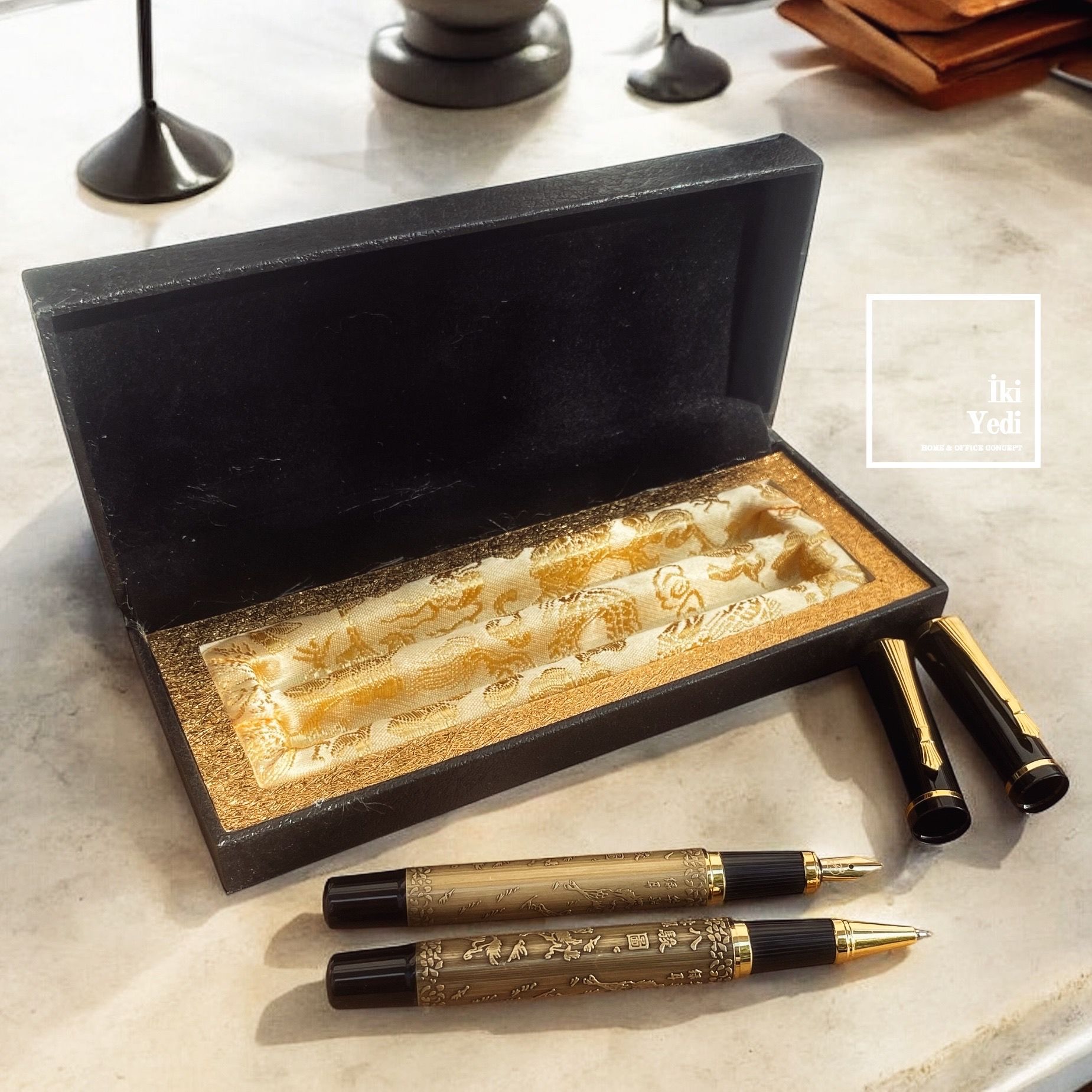 Kennedy Lüks Kalem Seti – Kutulu Roller ve Dolma Kalem Takımı, VIP Ofis Hediyesi, Hediyelik Obje