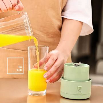 Kobbie Taşınabilir Şarjlı Elektrikli Meyve Sıkacağı Renkli Pipetli Bardak Blender, Kamp & Piknik İçin Uygun